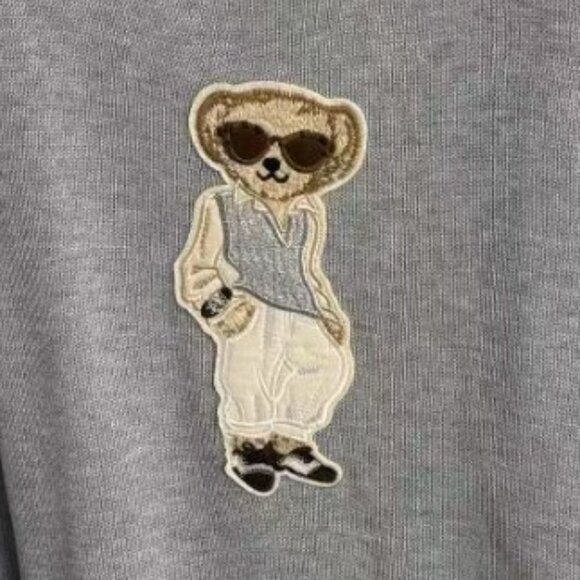 Polo Ralph Lauren Sunglasses Bear Gray Sweater - Picture 5 of 6